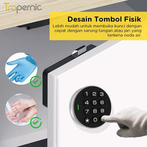 Password Cabinet Lock 2 In 1 Anti-Theft Kunci Laci Keyless Universal Drawer Lock IC Card Unlock
