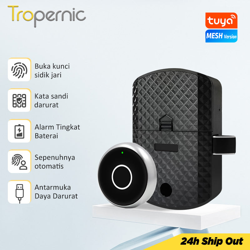 Tuya Bluetooth Fingerprint Cabinet Lock Fully Automatic Universal Drawer Lock Kunci Lemari 20pcs Fingerprint Capacity