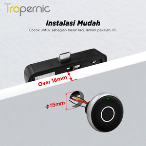 Tuya Bluetooth Fingerprint Cabinet Lock Fully Automatic Universal Drawer Lock Kunci Lemari 20pcs Fingerprint Capacity