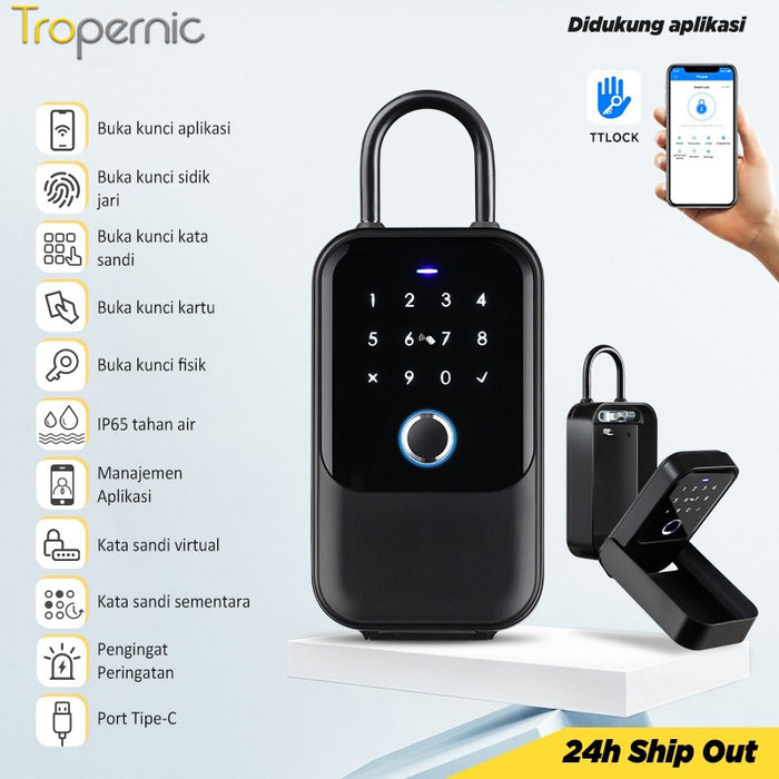 Smart Key Safe Box TTLOCK Kotak Kunci Dinding Digit Wall Mount Box Waterproof Key Box Organizer Electronic Safe Deposit Box