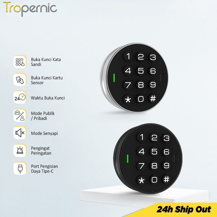 Password Cabinet Lock 2 In 1 Anti-Theft Kunci Laci Keyless Universal Drawer Lock IC Card Unlock