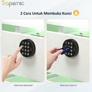 Password Cabinet Lock 2 In 1 Anti-Theft Kunci Laci Keyless Universal Drawer Lock IC Card Unlock