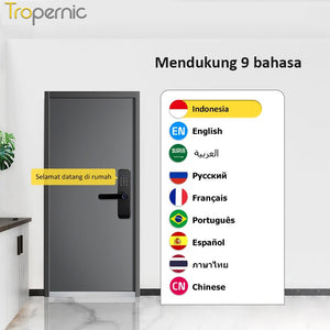 Tuya Kunci Pintu 5 In 1 Smart Door Lock with Doorbell Indonesia Kunci Pintu Sidik Jari Password Kunci Pintu Kamar with Electronic Anti-Lock