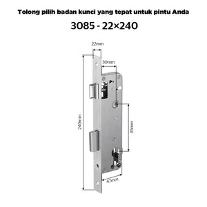 Smart Door Lock Mortise 85/5050 Series Stainless Steel Lock Body 50/60/70MM Single Bolt Lock