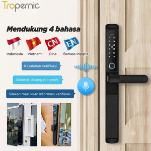 TTLOCK Waterproof Smart Door Lock Indonesia System 5 In 1 Kunci Pintu Sliding Geser Fingerprint Kunci Pintu Rumah for Aluminum Door