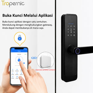 TTLOCK Bluetooth Smart Door Lock with Doorbell Kunci Pintu Sidik Jari APP Remote Unlock Password Kunci Pintu for Home Hotel Office