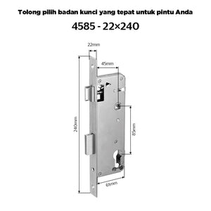 Smart Door Lock Mortise 85/5050 Series Stainless Steel Lock Body 50/60/70MM Single Bolt Lock