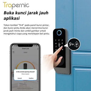 Tuya Smart Door Lock Dengan Penutup Tahan Air Buka Kunci Aplikasi Fingerprint Waterproof Kunci Pintu Rumah Pintu Besi Kayu Rim Lock Anti Maling Struktur Mekanis