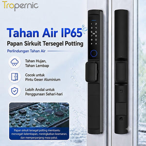 Tuya Smart Door Lock IP65 Waterproof Kunci Pintu Geser Indonesia 5 In 1 Kunci Pintu Rumah with Electronic Anti Lock for Aluminum Door