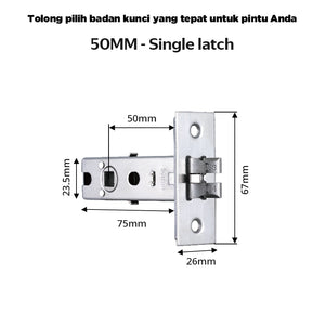 Smart Door Lock Mortise 85/5050 Series Stainless Steel Lock Body 50/60/70MM Single Bolt Lock