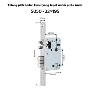 Smart Door Lock Mortise 85/5050 Series Stainless Steel Lock Body 50/60/70MM Single Bolt Lock