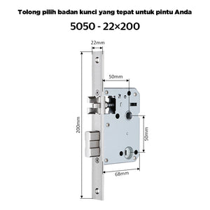 Smart Door Lock Mortise 85/5050 Series Stainless Steel Lock Body 50/60/70MM Single Bolt Lock