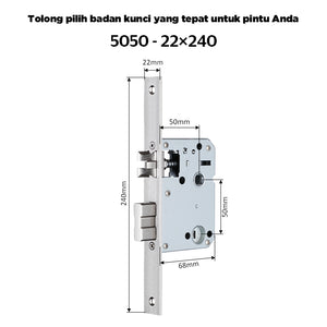 Smart Door Lock Mortise 85/5050 Series Stainless Steel Lock Body 50/60/70MM Single Bolt Lock