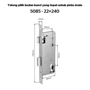 Smart Door Lock Mortise 85/5050 Series Stainless Steel Lock Body 50/60/70MM Single Bolt Lock