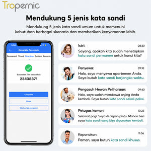 TTLOCK Bluetooth Smart Door Lock with Doorbell Kunci Pintu Sidik Jari APP Remote Unlock Password Kunci Pintu for Home Hotel Office
