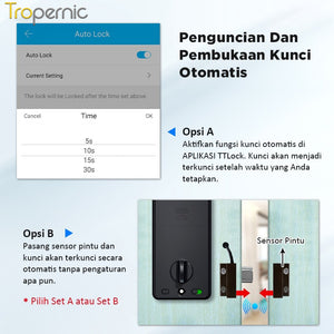 TTLOCK Digital Lock Fully Automatic Fingerprint Smart Door Lock Kunci Pintu Kamar without Handle Smart Home Password Kunci Pintu
