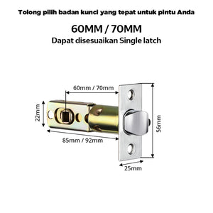 Smart Door Lock Mortise 85/5050 Series Stainless Steel Lock Body 50/60/70MM Single Bolt Lock