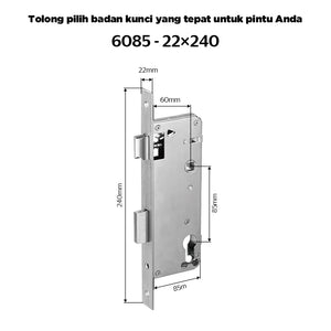 Smart Door Lock Mortise 85/5050 Series Stainless Steel Lock Body 50/60/70MM Single Bolt Lock