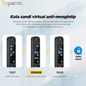 Tuya Smart Door Lock with Doorbell Fingerprint Kunci Pintu Geser Mendukung Bahasa Indonesia Pssword Smart Lock Pintu Rumah for Sliding Aluminum Door