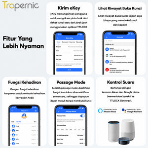 TTLOCK Bluetooth Smart Door Lock with Doorbell Kunci Pintu Sidik Jari APP Remote Unlock Password Kunci Pintu for Home Hotel Office
