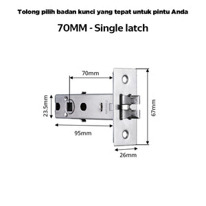 Smart Door Lock Mortise 85/5050 Series Stainless Steel Lock Body 50/60/70MM Single Bolt Lock