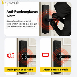 TTLOCK Bluetooth Smart Door Lock with Doorbell Kunci Pintu Sidik Jari APP Remote Unlock Password Kunci Pintu for Home Hotel Office