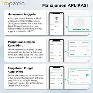 7 In 1 Tuya Smart Door Lock Suara Bahasa Indonesia Pengenalan Wajah Fingerprint Fully Automatic Kunci Pintu Rumah Kamera Intercom Video Live Untuk Pintu Kayu