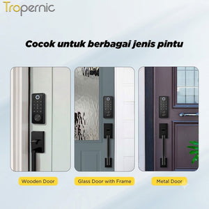 Tuya Smart Door Lock Fully Automatic Digital Lock Fingerprint Kunci Pintu Kamar without Handle Smart Home Password Electronic lock