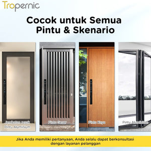 Kunci Pintu Digital Tuya Smart Door Lock 6 In 1 Face Recognition Full Otomatis Camera Intercom Live Video via APP Pintu Sliding Geser Besi Aluminium Slim Lock