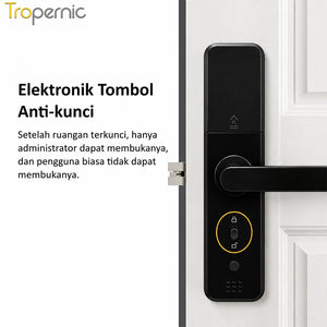 TTLOCK Bluetooth Smart Door Lock with Doorbell Kunci Pintu Sidik Jari APP Remote Unlock Password Kunci Pintu for Home Hotel Office