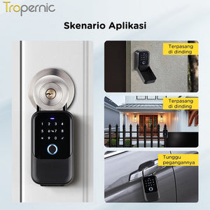 Smart Key Safe Box TTLOCK Kotak Kunci Dinding Digit Wall Mount Box Waterproof Key Box Organizer Electronic Safe Deposit Box