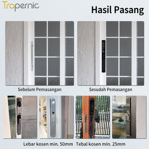 Tuya Smart Door Lock IP65 Waterproof Kunci Pintu Geser Indonesia 5 In 1 Kunci Pintu Rumah with Electronic Anti Lock for Aluminum Door