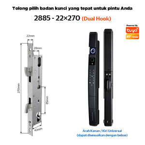 6 In 1 Tuya Smart Door Lock with Security Camera Facial unlocking Kunci Pintu Geser Automatic Kunci Pintu Hidden Fingerprint Design Kunci Pintu Rumah with Intercom Function