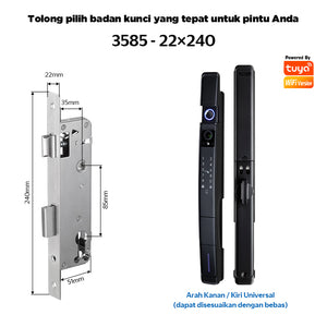 6 In 1 Tuya Smart Door Lock with Security Camera Facial unlocking Kunci Pintu Geser Automatic Kunci Pintu Hidden Fingerprint Design Kunci Pintu Rumah with Intercom Function
