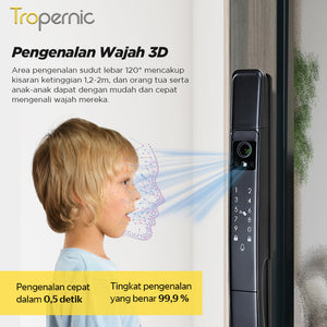 6 In 1 Tuya Smart Door Lock with Security Camera Facial unlocking Kunci Pintu Geser Automatic Kunci Pintu Hidden Fingerprint Design Kunci Pintu Rumah with Intercom Function