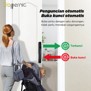 6 In 1 Tuya Smart Door Lock with Security Camera Facial unlocking Kunci Pintu Geser Automatic Kunci Pintu Hidden Fingerprint Design Kunci Pintu Rumah with Intercom Function