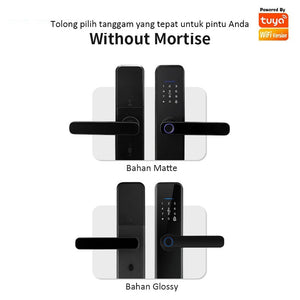 Tuya Kunci Pintu 5 In 1 Smart Door Lock with Doorbell Indonesia Kunci Pintu Sidik Jari Password Kunci Pintu Kamar with Electronic Anti-Lock