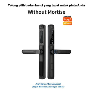 Tuya Smart Door Lock with Doorbell Fingerprint Kunci Pintu Geser Mendukung Bahasa Indonesia Pssword Smart Lock Pintu Rumah for Sliding Aluminum Door
