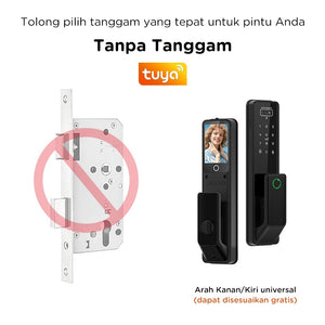 7 In 1 Tuya Smart Door Lock Suara Bahasa Indonesia Pengenalan Wajah Fingerprint Fully Automatic Kunci Pintu Rumah Kamera Intercom Video Live Untuk Pintu Kayu