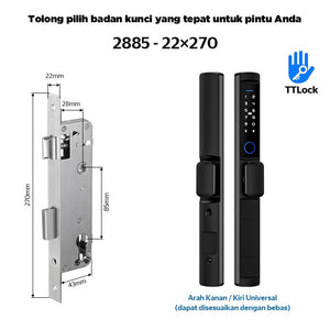 TTLOCK Waterproof Smart Door Lock Indonesia System 5 In 1 Kunci Pintu Sliding Geser Fingerprint Kunci Pintu Rumah for Aluminum Door