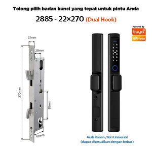 Tuya Smart Door Lock IP65 Waterproof Kunci Pintu Geser Indonesia 5 In 1 Kunci Pintu Rumah with Electronic Anti Lock for Aluminum Door