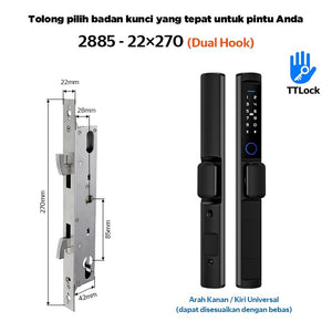 TTLOCK Waterproof Smart Door Lock Indonesia System 5 In 1 Kunci Pintu Sliding Geser Fingerprint Kunci Pintu Rumah for Aluminum Door