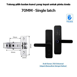 TTLOCK Bluetooth Smart Door Lock with Doorbell Kunci Pintu Sidik Jari APP Remote Unlock Password Kunci Pintu for Home Hotel Office