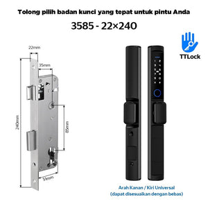TTLOCK Waterproof Smart Door Lock Indonesia System 5 In 1 Kunci Pintu Sliding Geser Fingerprint Kunci Pintu Rumah for Aluminum Door