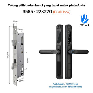 TTLOCK Smart Door Lock Fingerprint Kunci Pintu Sliding Slim Kunci Pintu Rumah Waterproof Kunci Pintu Kamar Zinc Alloy Door Lock for Sliding Door