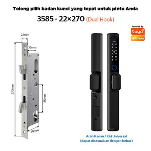 Tuya Smart Door Lock IP65 Waterproof Kunci Pintu Geser Indonesia 5 In 1 Kunci Pintu Rumah with Electronic Anti Lock for Aluminum Door