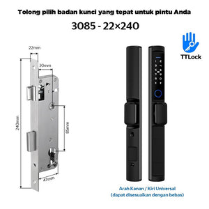 TTLOCK Waterproof Smart Door Lock Indonesia System 5 In 1 Kunci Pintu Sliding Geser Fingerprint Kunci Pintu Rumah for Aluminum Door