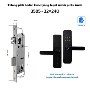 TTLOCK Bluetooth Smart Door Lock with Doorbell Kunci Pintu Sidik Jari APP Remote Unlock Password Kunci Pintu for Home Hotel Office