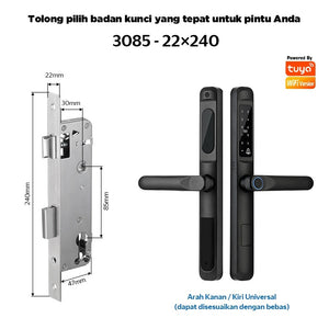 Tuya Smart Door Lock with Doorbell Fingerprint Kunci Pintu Geser Mendukung Bahasa Indonesia Pssword Smart Lock Pintu Rumah for Sliding Aluminum Door