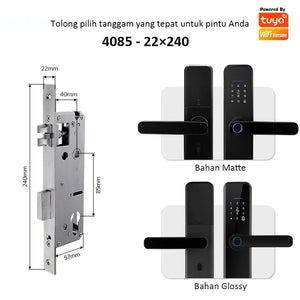 Tuya Kunci Pintu 5 In 1 Smart Door Lock with Doorbell Indonesia Kunci Pintu Sidik Jari Password Kunci Pintu Kamar with Electronic Anti-Lock
